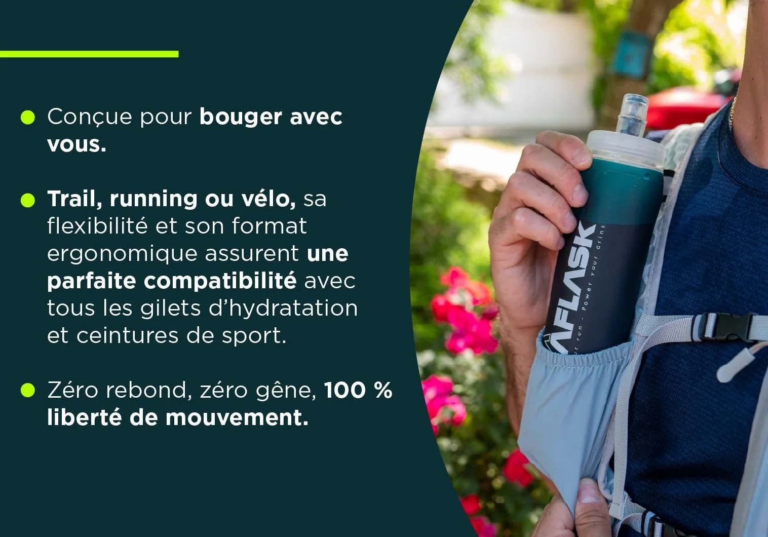 Gourdes/Flasques Souples 500 ml – Lot de 2 Softflask Diamètre 42 mm Sans BPA, Ultra-Légères,Anti-Fuite, Bouteilles d’Eau Sport pour Running, Trail, Randonnée & Vélo (BLEU- 500ML- 2pcs)