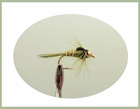 Lot de 50 mouches nymphes olives pour pêche à la mouche