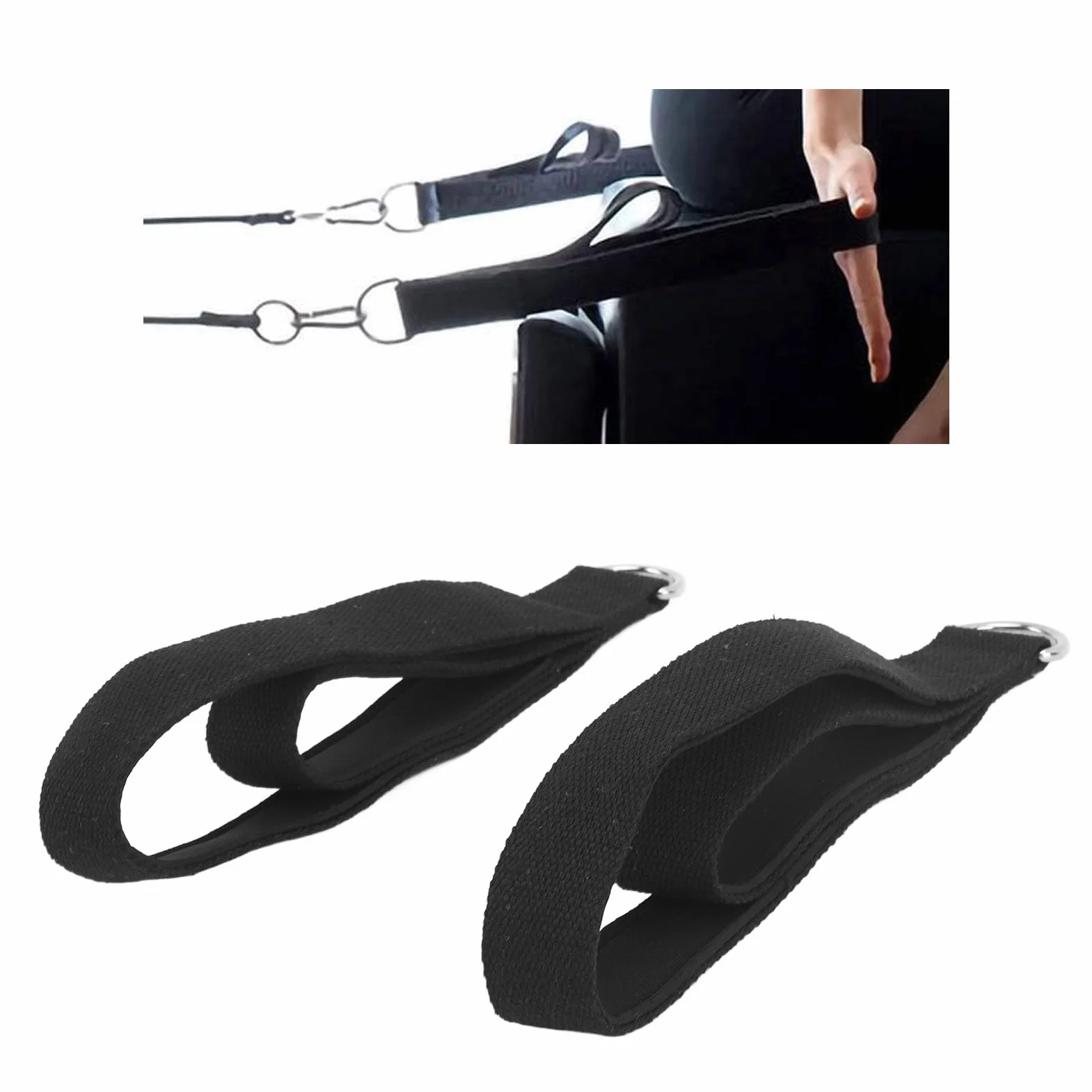 Sangles Pilates, Sangles Pilates à Double Boucle, Sangles Fitness D Ring Doubles Boucles Rembourrées, Poignées d'exercice, équipement de Fitness de Remplacement pour Pilates,