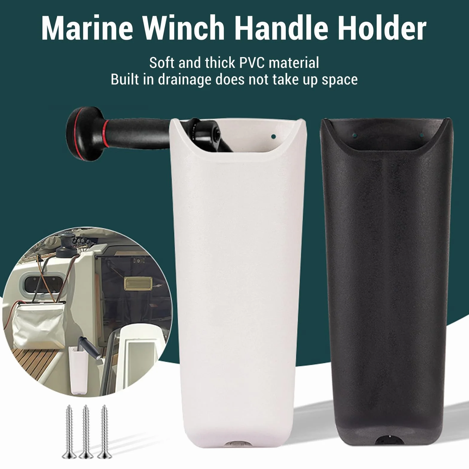 Ejoyous Porte-Manivelle de Winch, Poche à Manivelle de Winch en PVC, Boîte de Rangement pour de Marine, pour Yachts et Bateaux