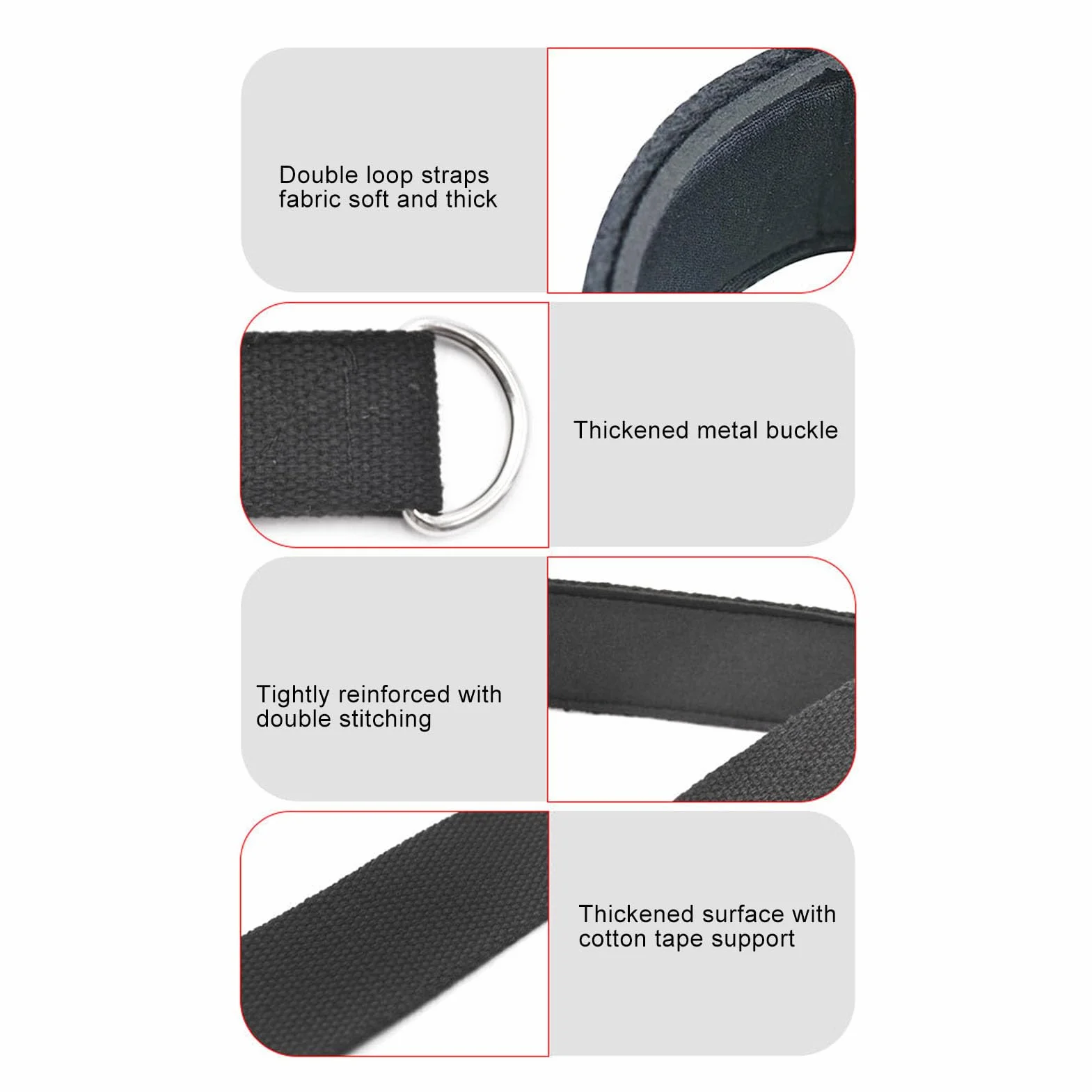 Sangles Pilates, Sangles Pilates à Double Boucle, Sangles Fitness D Ring Doubles Boucles Rembourrées, Poignées d'exercice, équipement de Fitness de Remplacement pour Pilates,