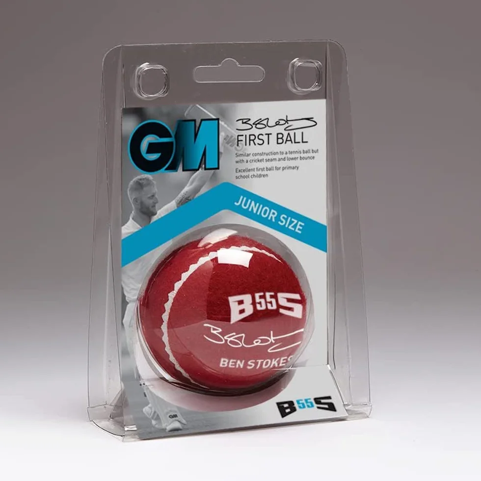 Gunn & Moore GM BS55 Ben Stokes Balle de Cricket en Feutre Aiguille pour Enfant Rouge 70 g