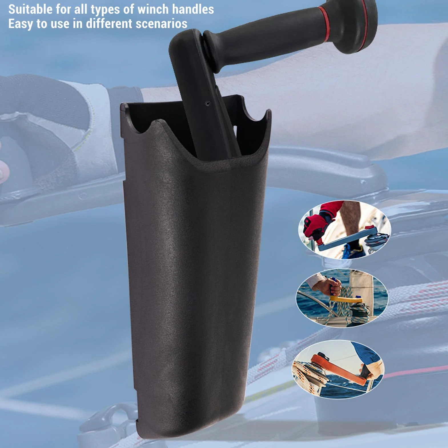 Ejoyous Porte-Manivelle de Winch, Poche à Manivelle de Winch en PVC, Boîte de Rangement pour de Marine, pour Yachts et Bateaux