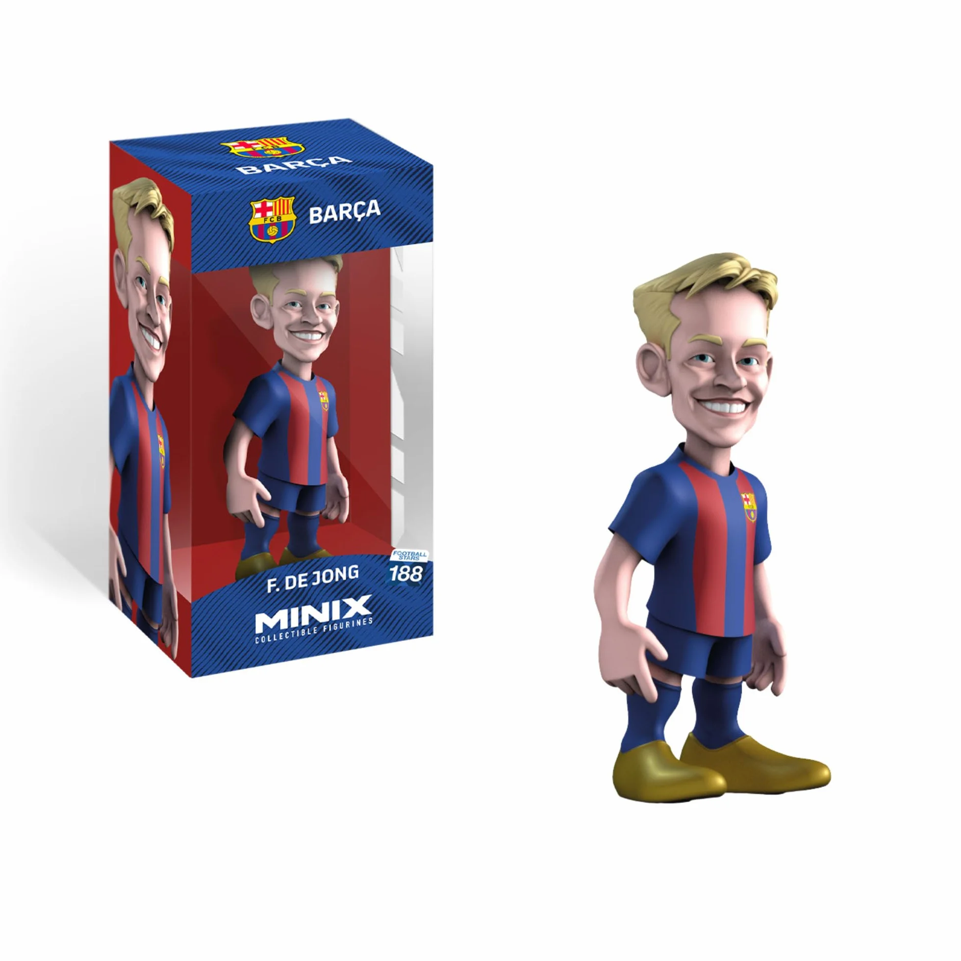 MINIX - Football Stars #188 - FC Barcelone - Frenkie De Jong 21- Figurine à Collectionner 12 cm