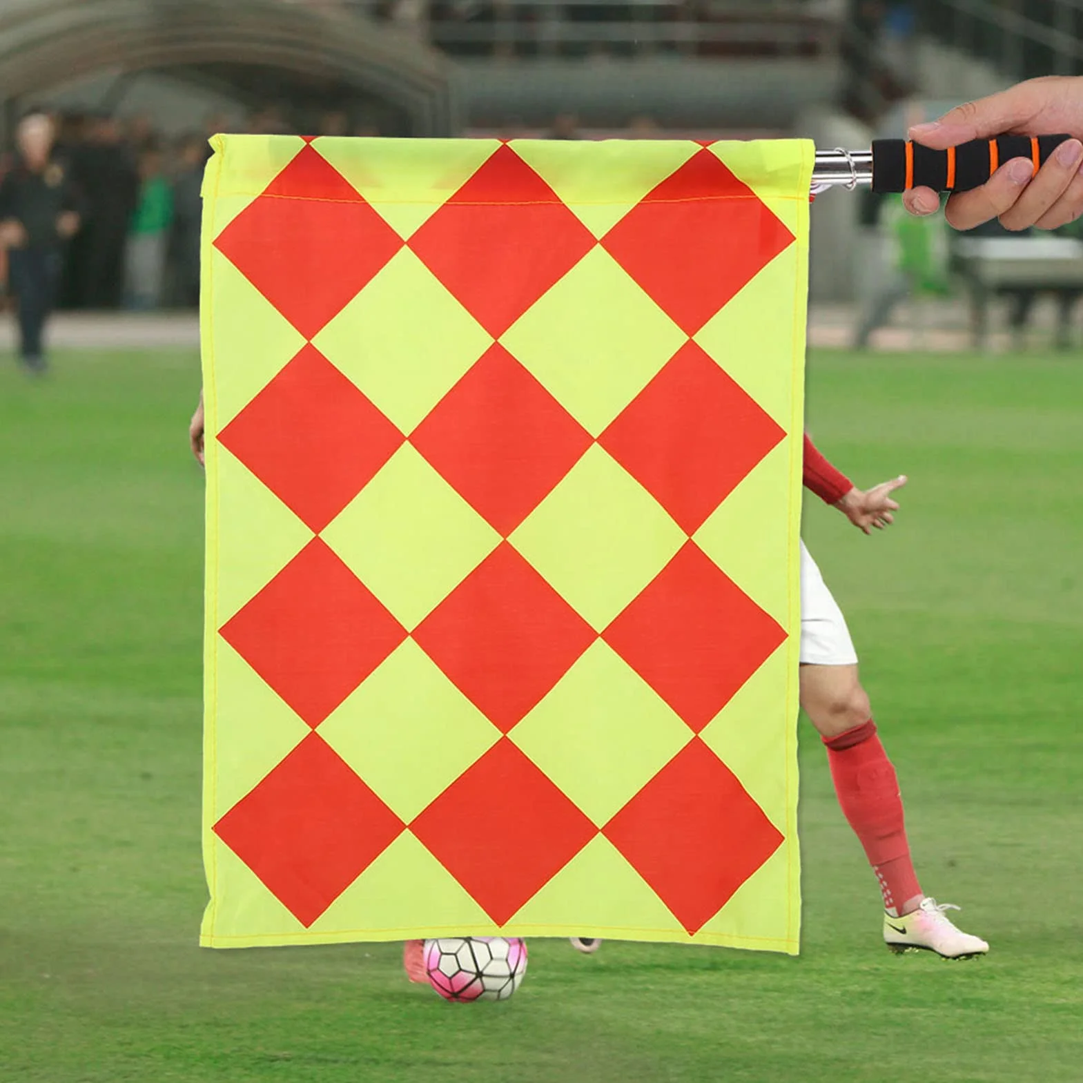 Drapeaux d'arbitre, 2 pièces/Sac Drapeau de Juge de Ligne de Match de Sport d'arbitre de Football de Football avec Sac de Rangement