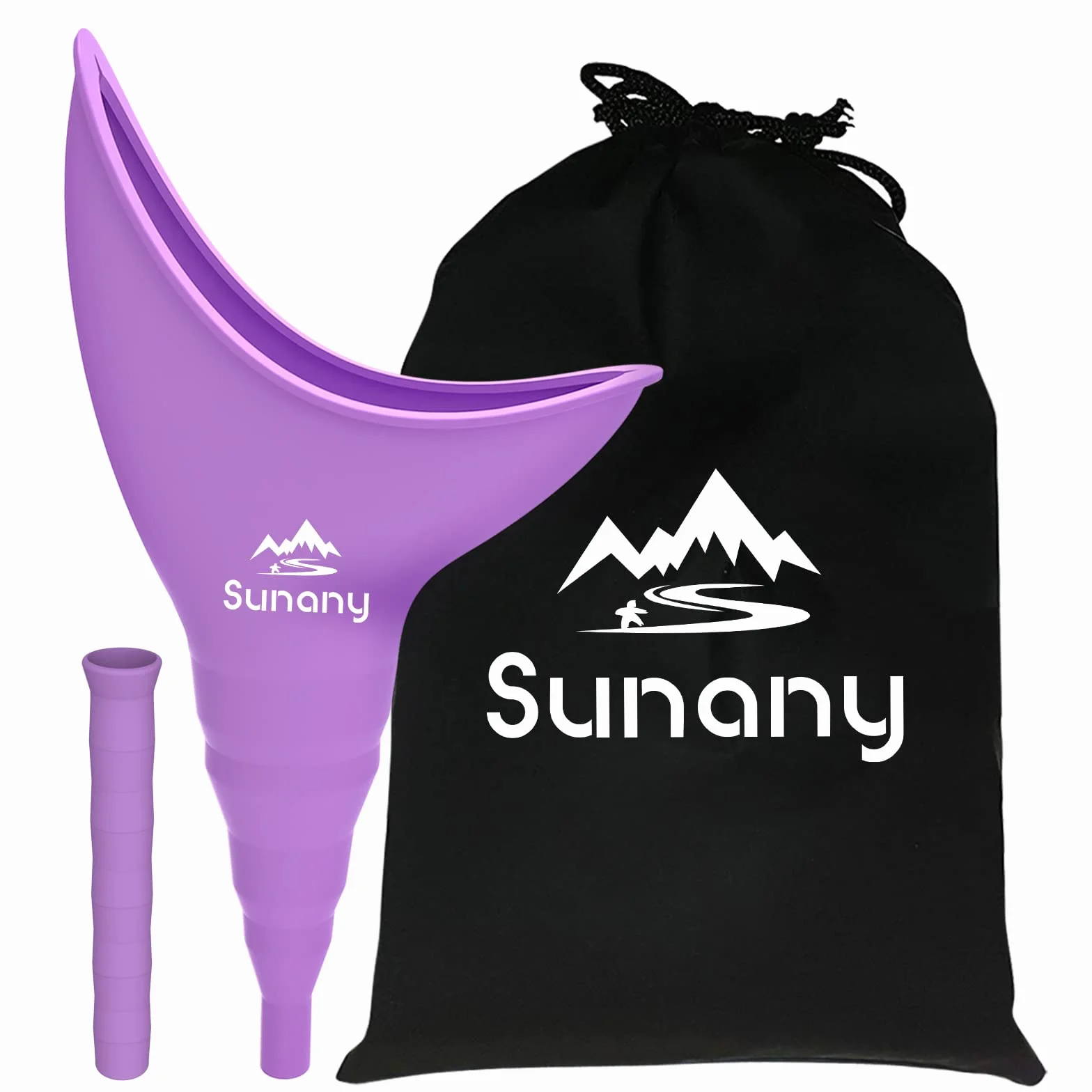 Urinoir féminin réutilisable en Silicone infaillible permettant aux Femmes de Faire Pipi Debout, urinoir pour Femme avec Sacs à Cordon de Serrage est Le Compagnon Parfait pour Les Voyages et