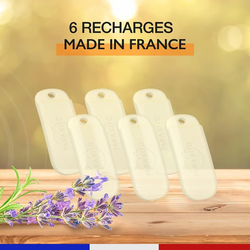 BIOSYNEX - PARAKITO - Recharges pour Bracelets Anti-Moustiques - 6 Plaquettes Recharges (4 + 2 Offertes) - 3 Mois de Protection (6x15 Jours) - Sans DEET