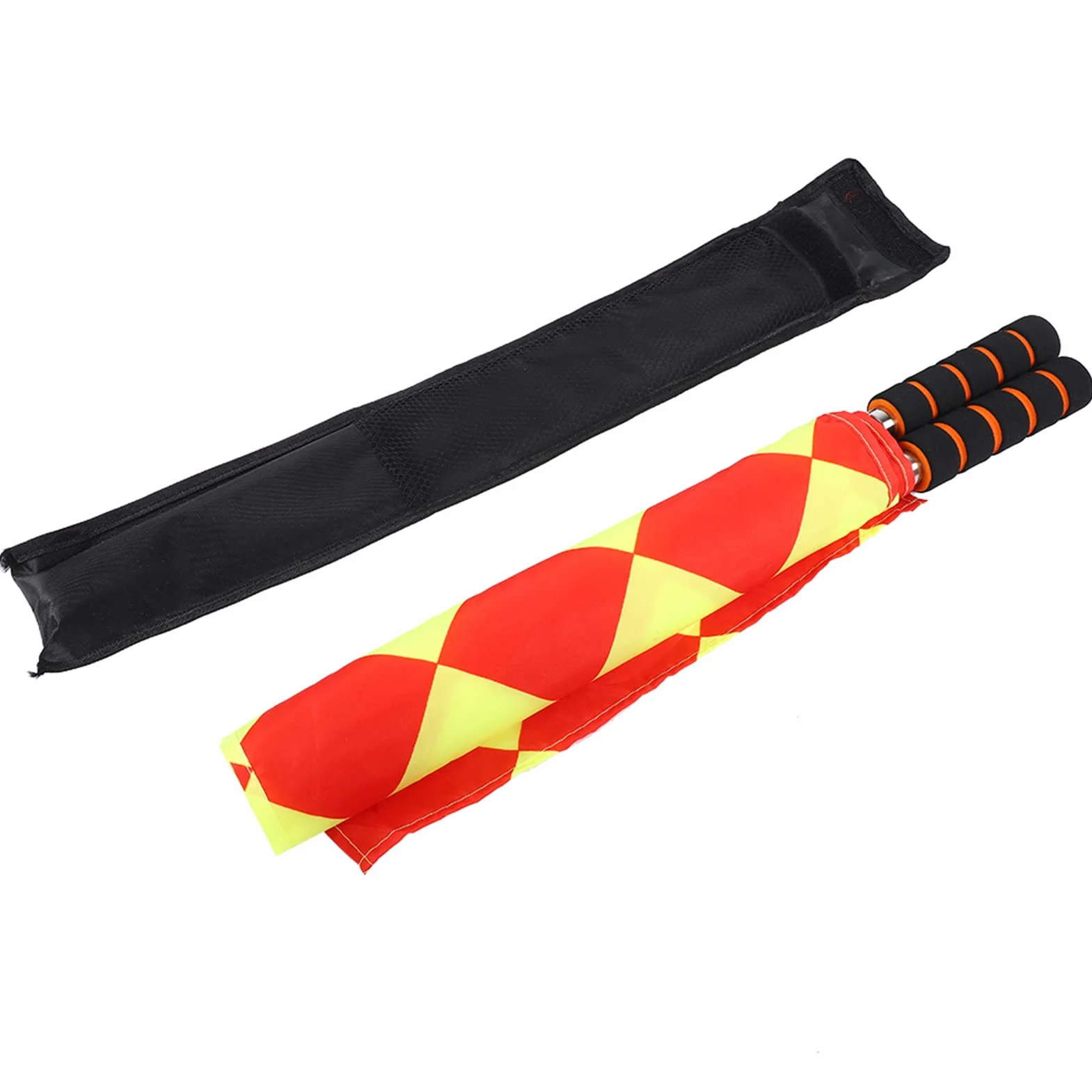 Drapeaux d'arbitre, 2 pièces/Sac Drapeau de Juge de Ligne de Match de Sport d'arbitre de Football de Football avec Sac de Rangement