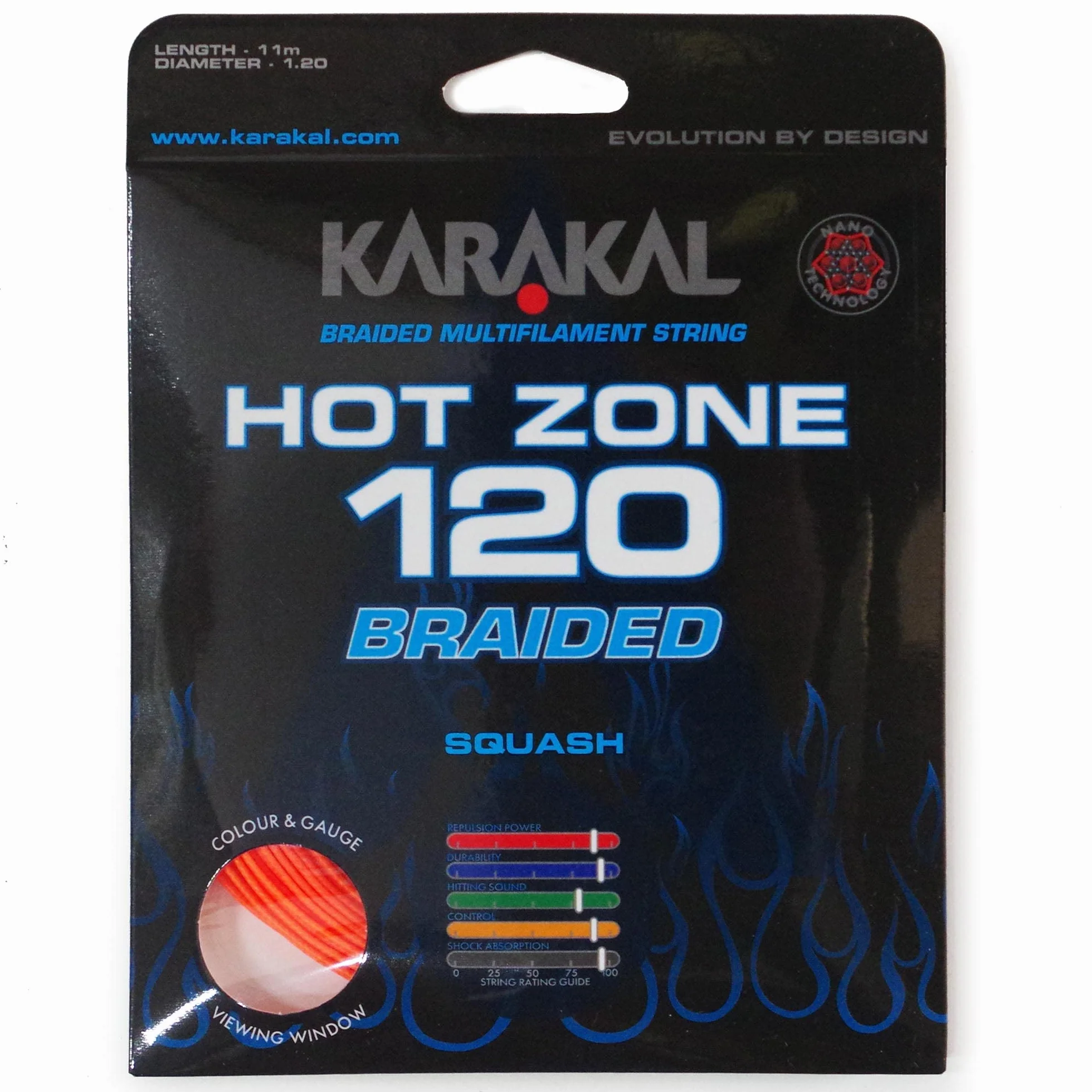 Karakal Hot Zone Lot de 120 cordes de squash tressées