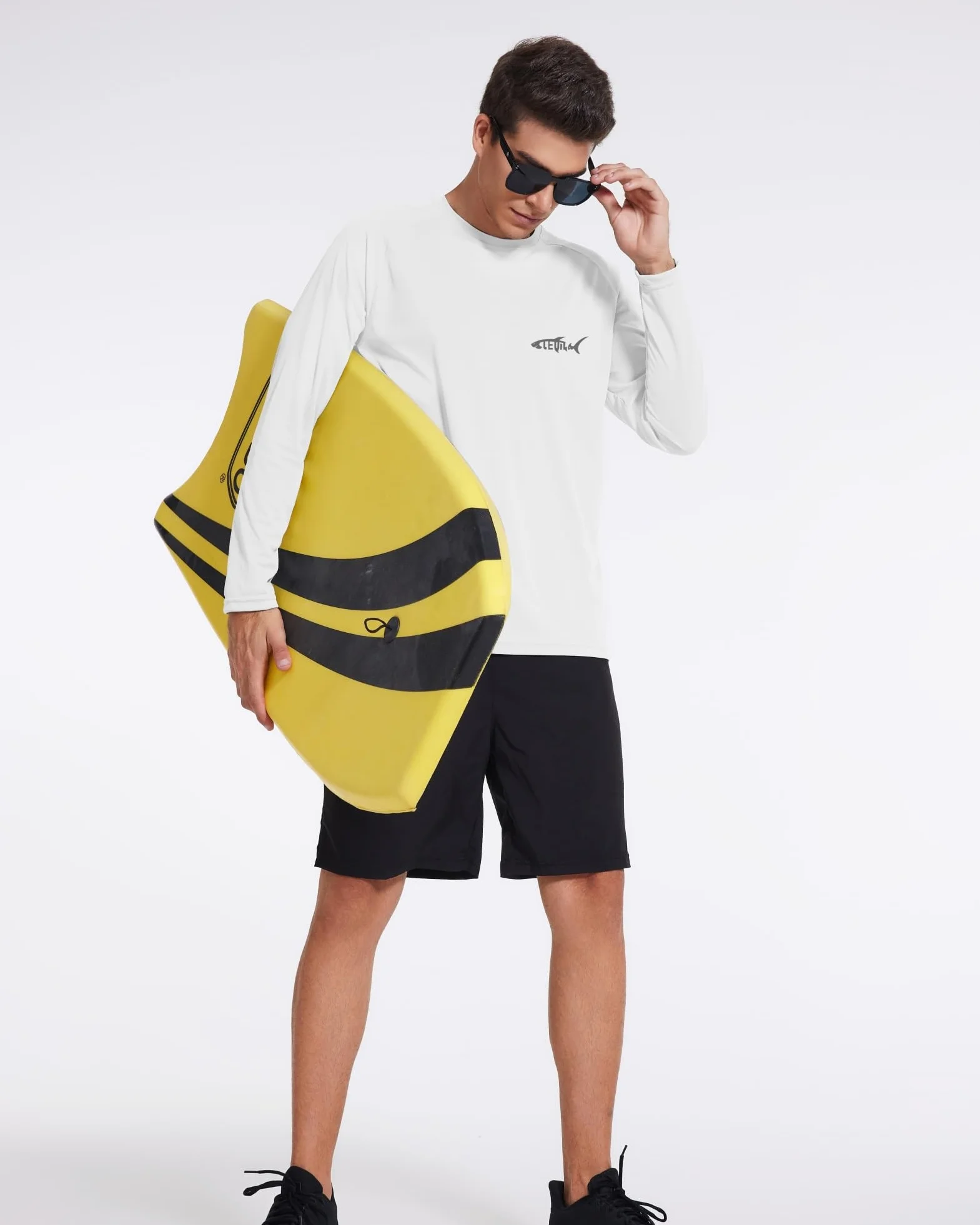 T-Shirts à Manches Longues Rashguard UPF 50+ Anti UV Homme T-Shirt de Sport Séchage Rapide Maillot de Bain Hauts T-Shirts de Pêche pour Hommes