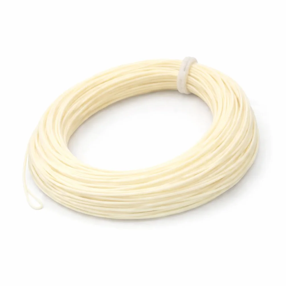Ligne de pêche à la mouche de qualité supérieure WF 5/6 pour truite avec 2 boucles soudées Blanc ivoire