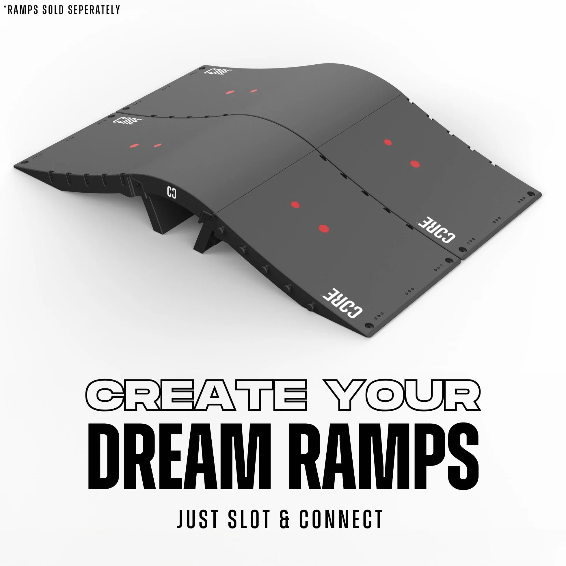 Core Skate Ramp for Kids - Mini Kicker Scooter Ramp Skateboard Ramp BMX Ramp RC Car, Foldable Bike Launch Ramp, Lightweight & Portable Stunt Scooter Ramp with Rubber Feet